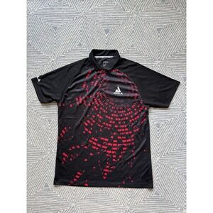Joola 100% Polyester Polo Shirt -‎ Black w/ Red Design - Large